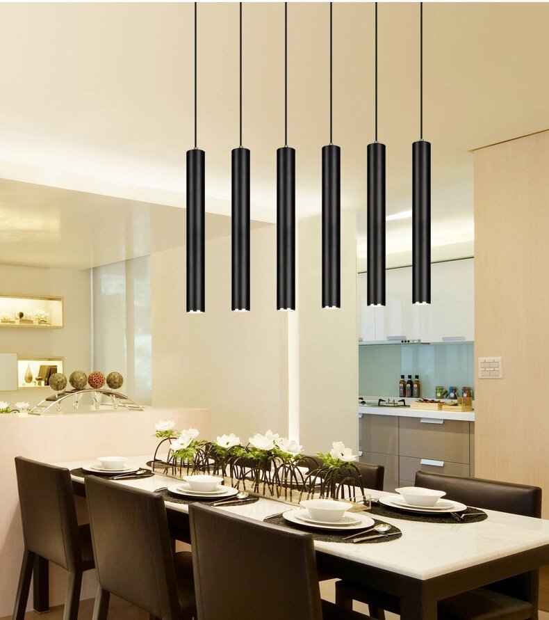 Décoration cuisine suspension tube aluminium 